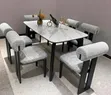 Home Interiors Marble Top Dining Set - 6 Seater - 2