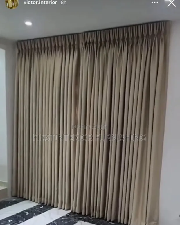 Plain and Pattern Turkish Curtains (Set of 2) - 1
