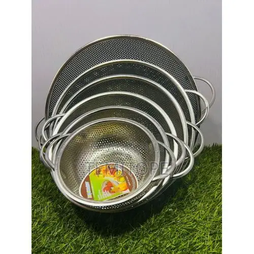 6-Piece Stainless Steel Sieve Basket Mesh Food Strainer Set - 1