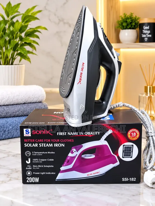 Sonik AC/DC Steam Iron (200W) - Inverter/Prepaid Meter Friendly - 1