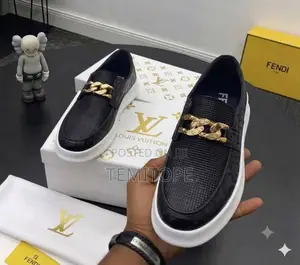 Louis Vuitton Men's Leather Loafers - Black