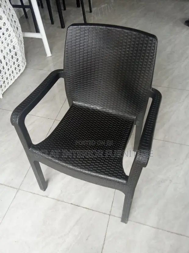 Brand New Black Plastic Garden Chair - 1