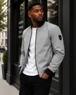 Rich Clothing Men's Classic Solid Color Zip-Up Jacket - 4