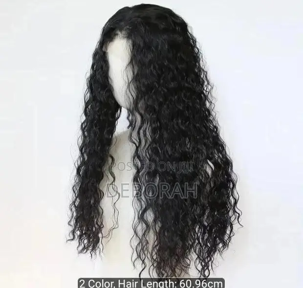 Black Deep Curly Lace Front Human Hair Wig - 1