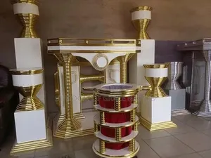 Church Altar Set - Pulpit, Vases, Offering Basket