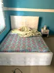 Used 4.5 by 6 Feet Leather Bed Frame - 3