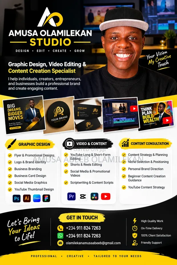Amusa Olamilekan Studio: Graphic Design, Video Editing & Content Creation - 1