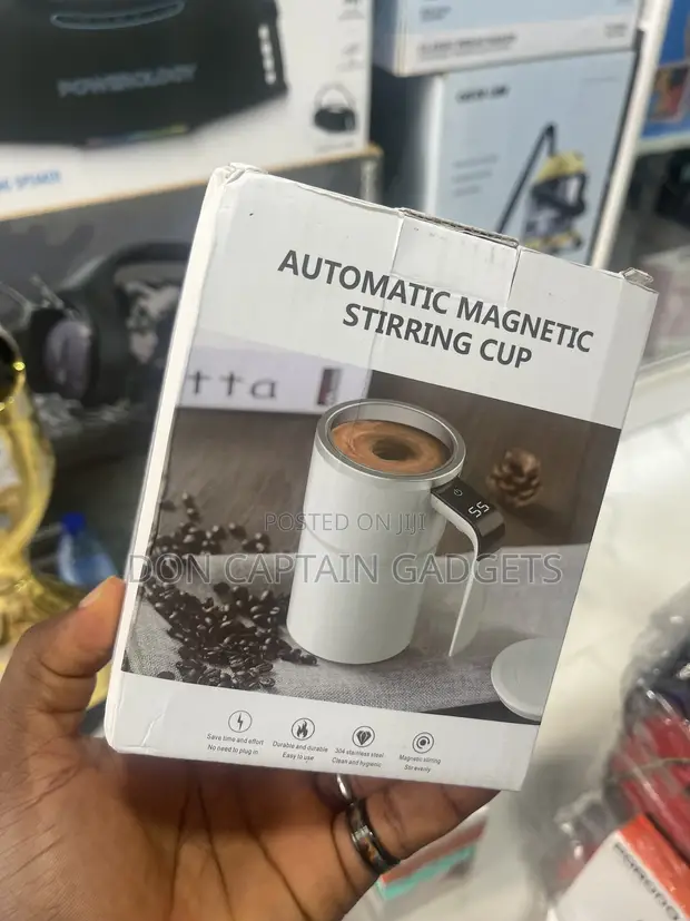 304 Stainless Automatic Stirring Coffee Mug with Temperature Display - 1