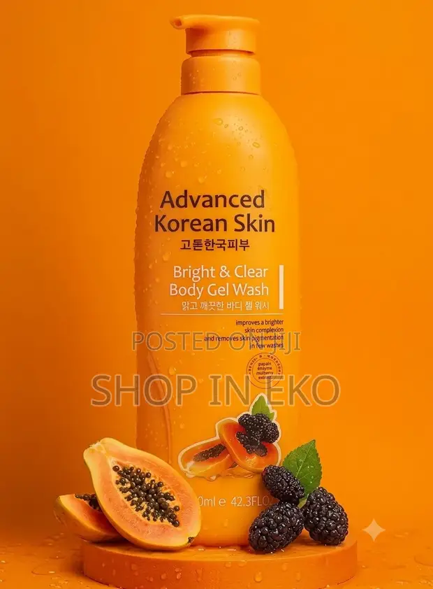 Advanced Korean Skin Bright Clear Body Gel Wash - Papaya Mulberry - 1
