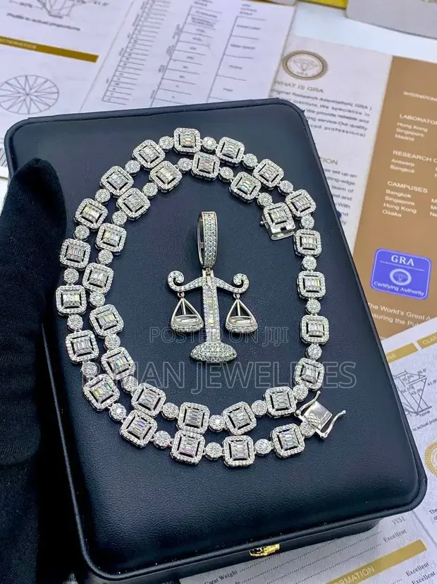 VVS Moissanite Sarkar Scale Pendant Necklace - 1