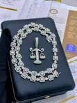 VVS Moissanite Sarkar Scale Pendant Necklace - 1