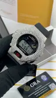 VVS Moissanite G-Shock Luxury Watch & Cross Bracelet Combo - 3