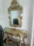 Ornate Gold & Champagne Console Table Set with Mirror - 2