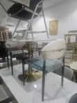 Modern Dining Chairs and Glass Table Set - 1