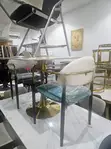 Modern Dining Chairs and Glass Table Set - 2