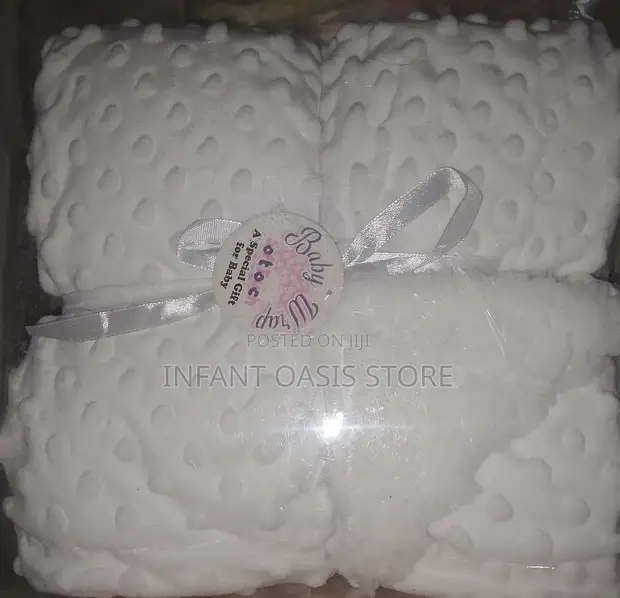 Gift Baby Blanket - White Minky - 1