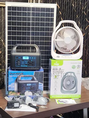 150W Solar Power Station with Panel, 2 Lights & Fan