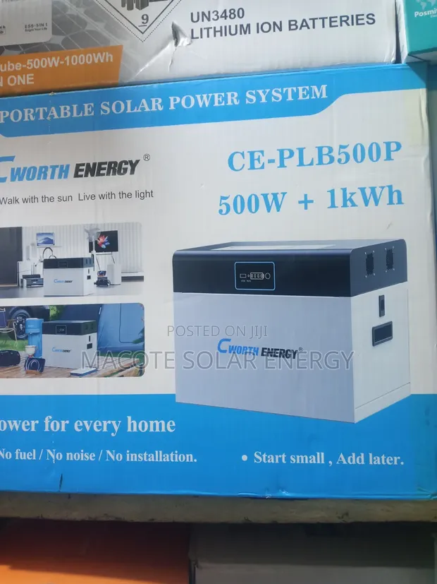 1kWh 500W Cworth Lithium Battery Solar Generator - 1