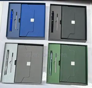 Brand New Wooden and Leather Set with Power Bank Notepads