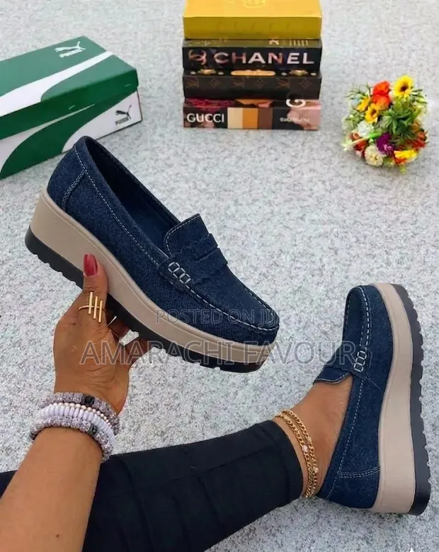 Alexander McQueen Loafer Shoes for Ladies - Denim Brown - 1