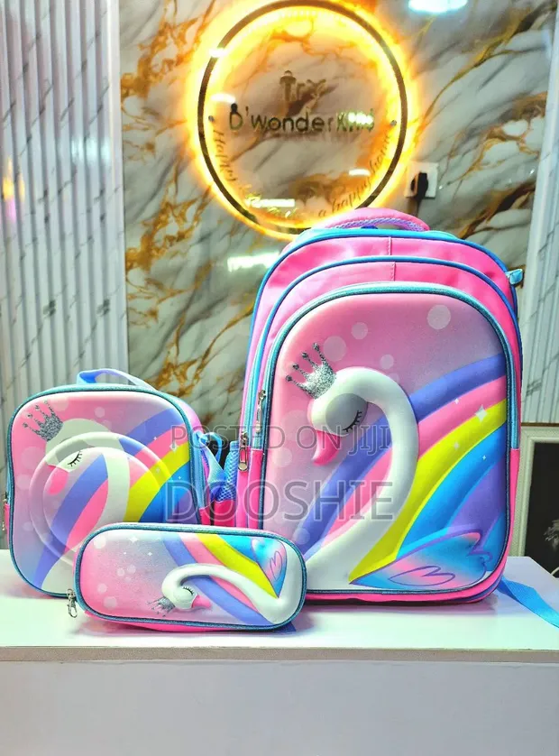 Disney Kids School Backpack - Pink Cartoon Characters - 1