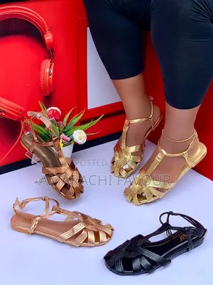 Criss Cross Gladiator Flat Sandals - Gold, Black, Rose Gold