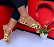 Criss Cross Gladiator Flat Sandals - Gold, Black, Rose Gold - 2