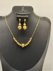 Stainless Steel Textured Gold Ball Necklace - 2