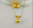 Stainless Steel Textured Gold Ball Necklace - 3