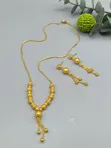 Stainless Steel Textured Gold Ball Necklace - 4