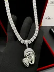 VVS Moissanite Diamond Box Baguette Square Neckchain da Drummer Boy Pendant - 2