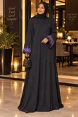 Bakin Abaya Mai Ado a Hannu | Kayan Musulunci - 1