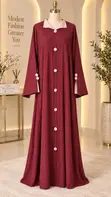 Elegant Striped Kaftan Dress | Office Casual Wear - 2