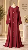Elegant Striped Kaftan Dress | Office Casual Wear - 3