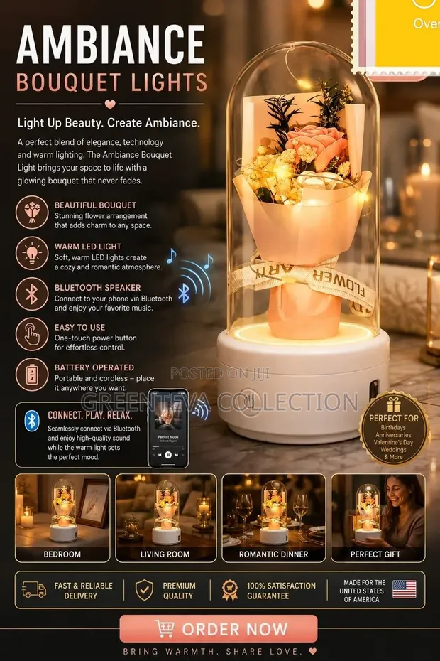 Crystal Ambiance Lamp with Bluetooth - 1