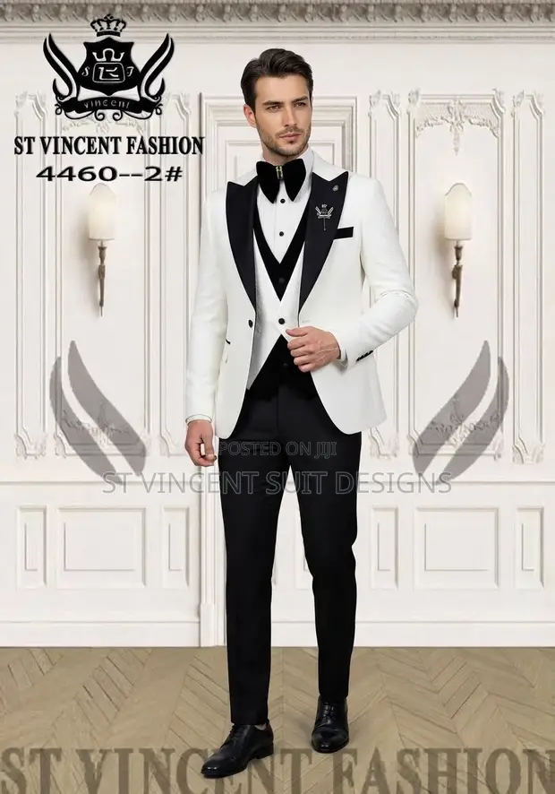 ST Vincent Men's Off-White Tuxedo Suit - 1