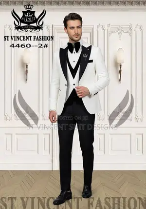 ST Vincent Men's Off-White Tuxedo Suit