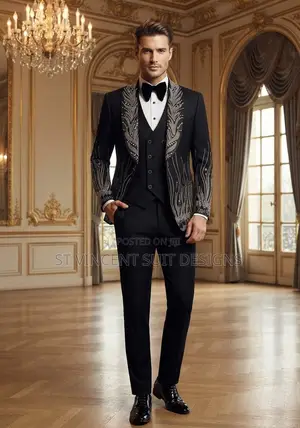 ST Vincent Black Stone Bidded Suit