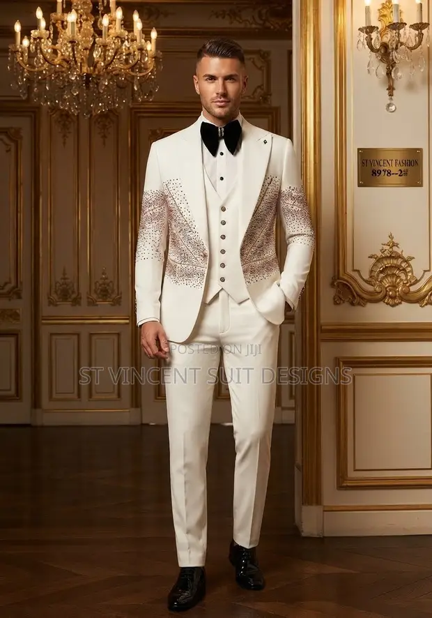 ST Vincent Luxury Stone White Suit - 1