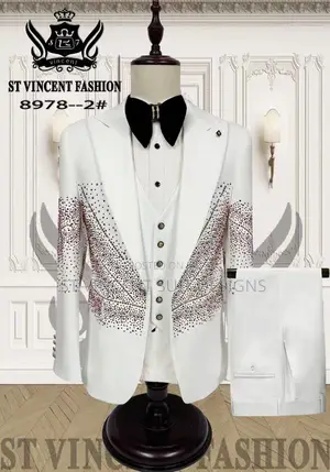 ST Vincent Luxury Stone White Suit