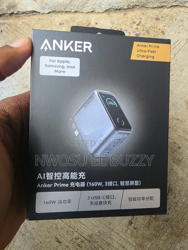 Anker Prime Charger 160W, 3-Port USB-C, Smart Display - 1