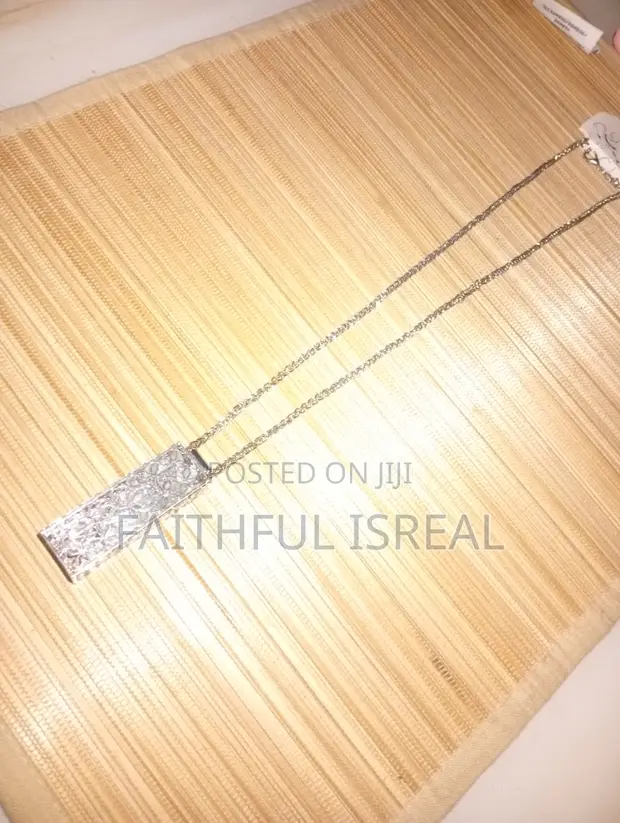 Accessories by Me Silver-Plated Stainless Steel Necklace with Bar Pendant - 1