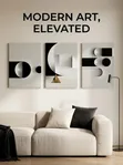 3-Piece Frameless Abstract Geometric Canvas Wall Art Set - 1