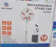 Easy Power Rechargeable Standing Fan 18" da 2 Bulbs & Solar Panel - 1