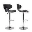 360° Juyawa Mai Daɗi Fata Bar Stool - Baki - 2