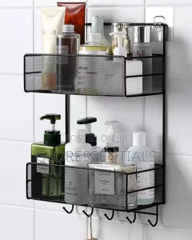 Double Layer Metal Mesh Bathroom Rack - 1