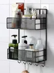 Double Layer Metal Mesh Bathroom Rack - 2