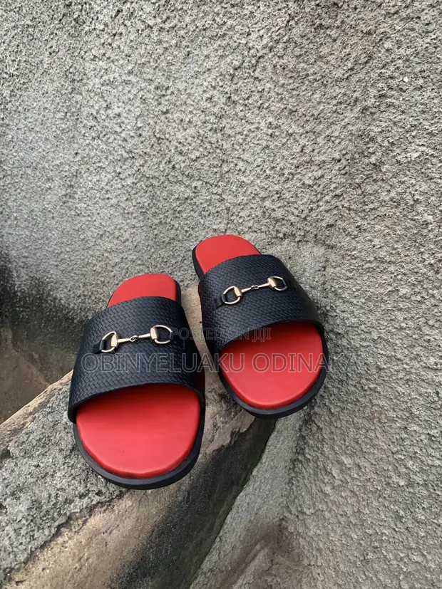 Quality Handmade Leather Slides - Size 44 - 1