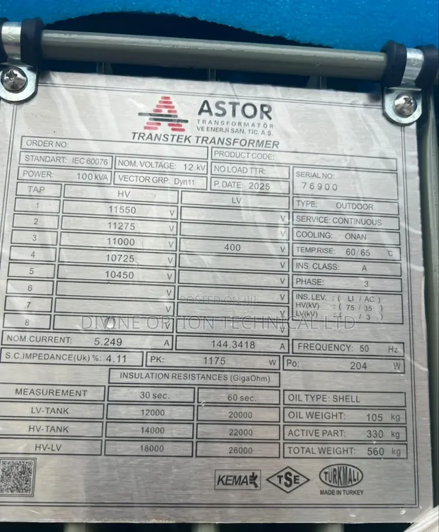 100kVA Astor Transformer 11kV/400V - 1