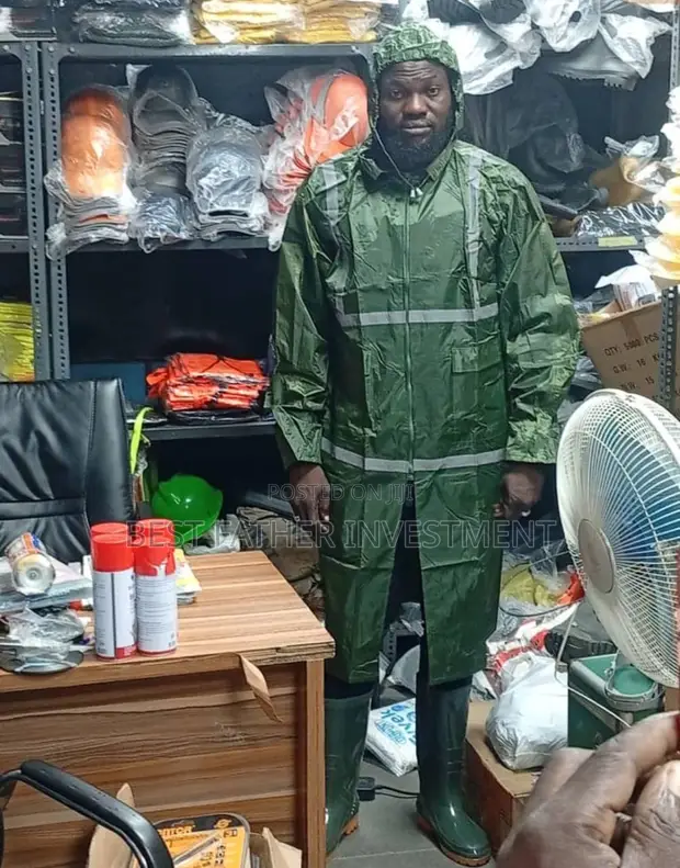 Durable Polyester Raincoat with Reflector - 1